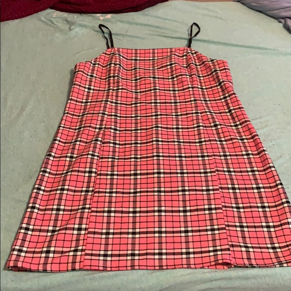 pink plaid dress